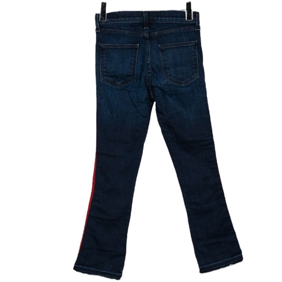 VERONICA BEARD Carolyn 10" Baby Boot Jeans Flare Crop Mid-Rise Stripe Size 25 - Picture 6 of 10